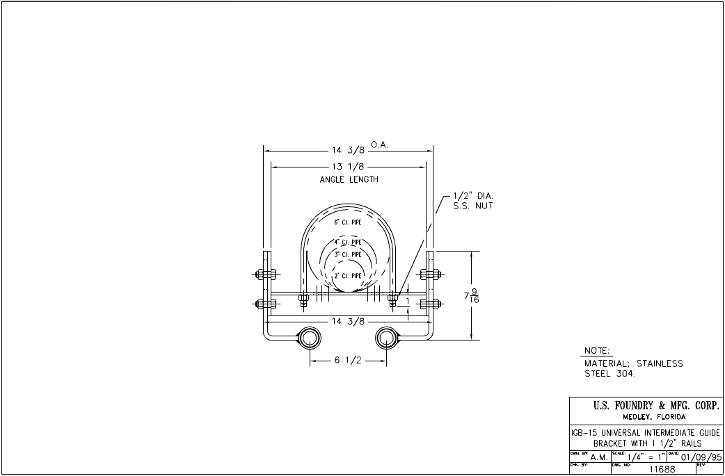 Universal Double Intermediate Guide Rail Bracket